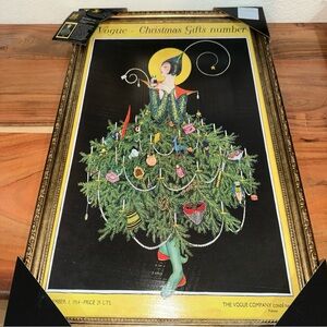 New Vintage Holiday Theme Vogue Magazine Covers Framed Artwork 15”x24”